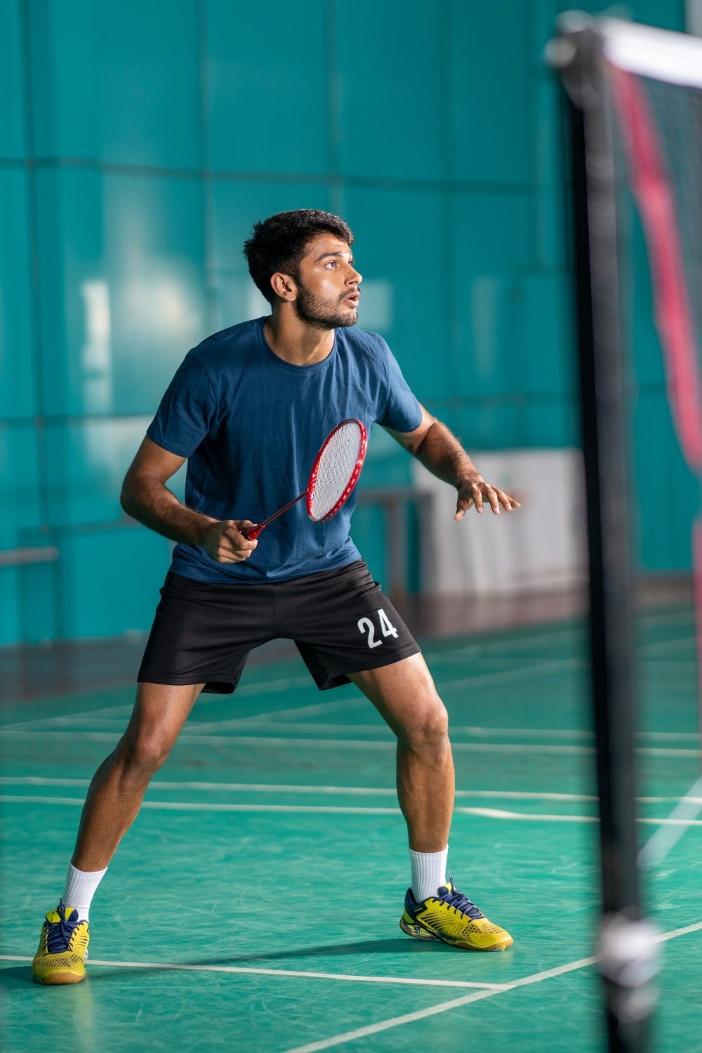 Badminton Athlete Player Ready in Court